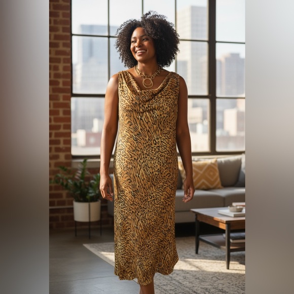 Leopard Print Sleeveless Dress - Picture 5 of 12